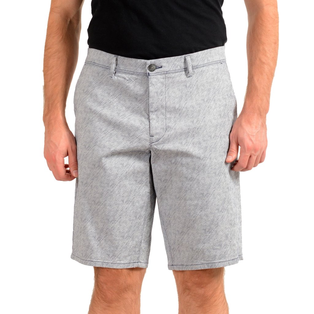 Hugo Boss Men's "Slender-Shortsw" Gray Slim Fit Flat Front Shorts Us 38r It 54